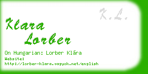 klara lorber business card
